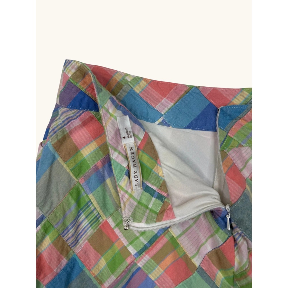 Lady Hagen Womens Golf Skirt Patchwork Plaid Multicolor A-Line Size 4 Mini - Picture 2 of 5